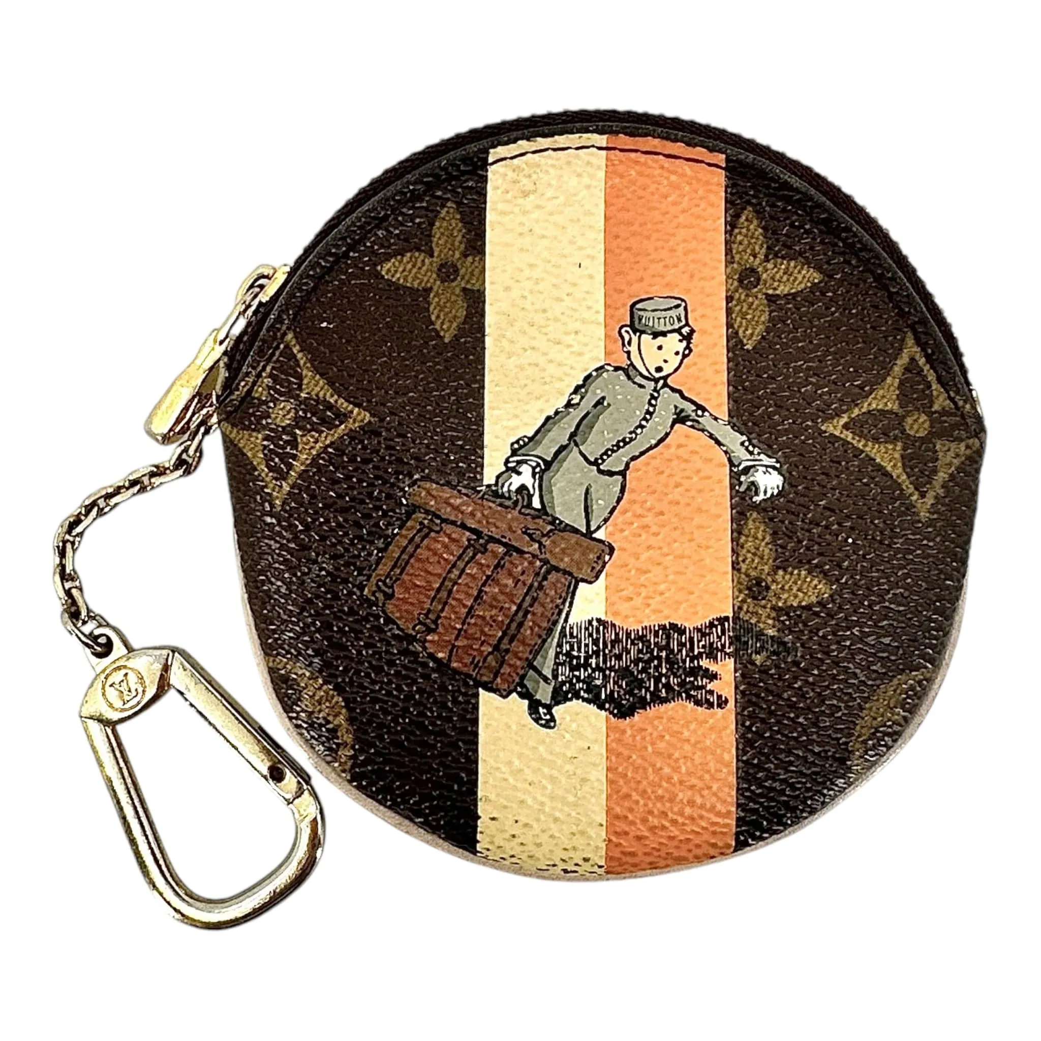 Louis Vuitton Groom Porte Monnaie Round Coin Pouch Monogram Brown Pre-Owned