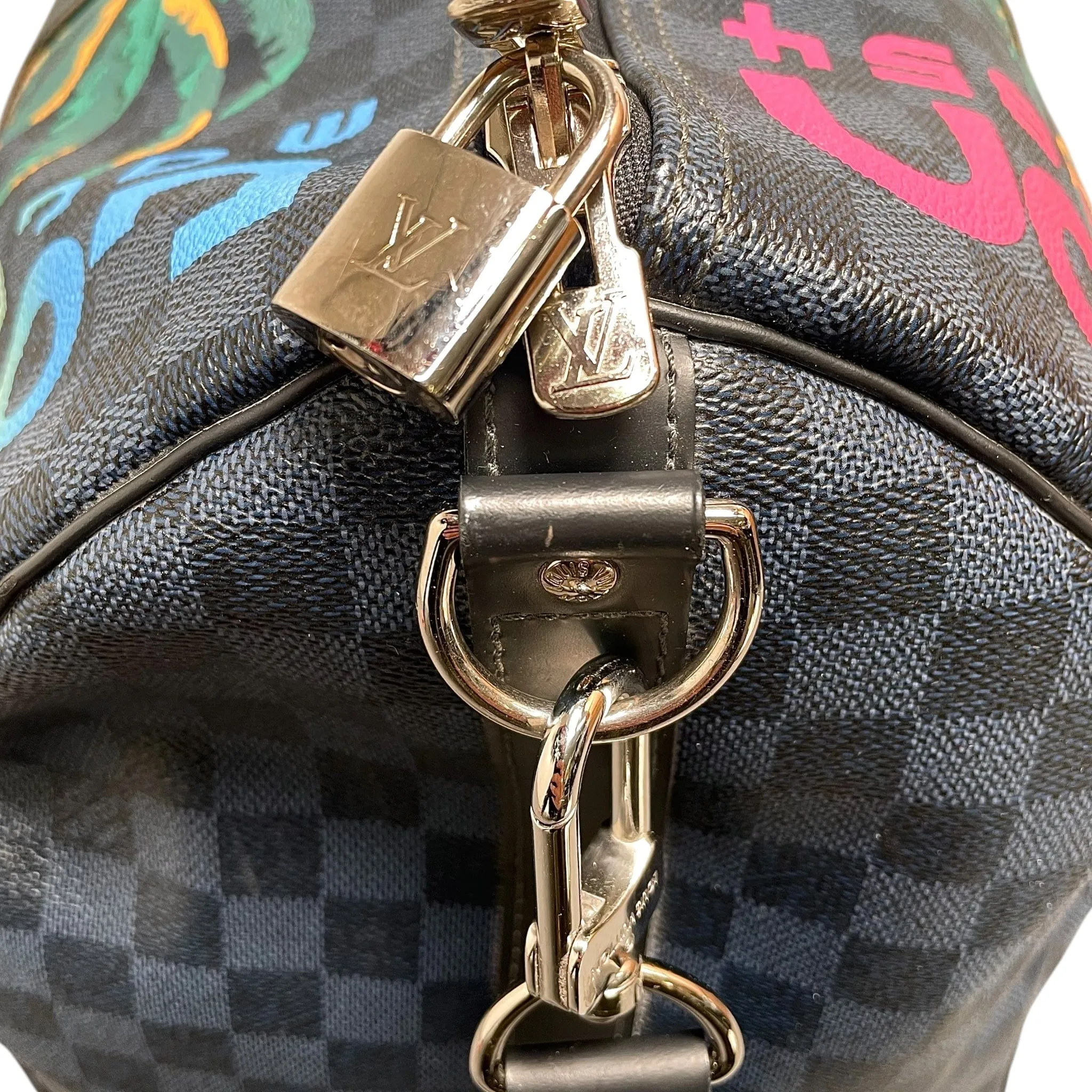 Louis Vuitton Keepall Bandouliere 55 Jungle Print Damier Cobalt Pre-Owned