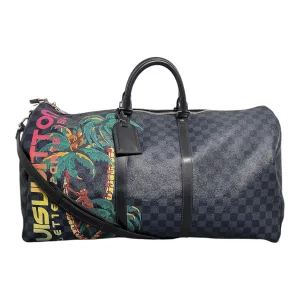 Louis Vuitton Keepall Bandouliere 55 Jungle Print Damier Cobalt Pre-Owned