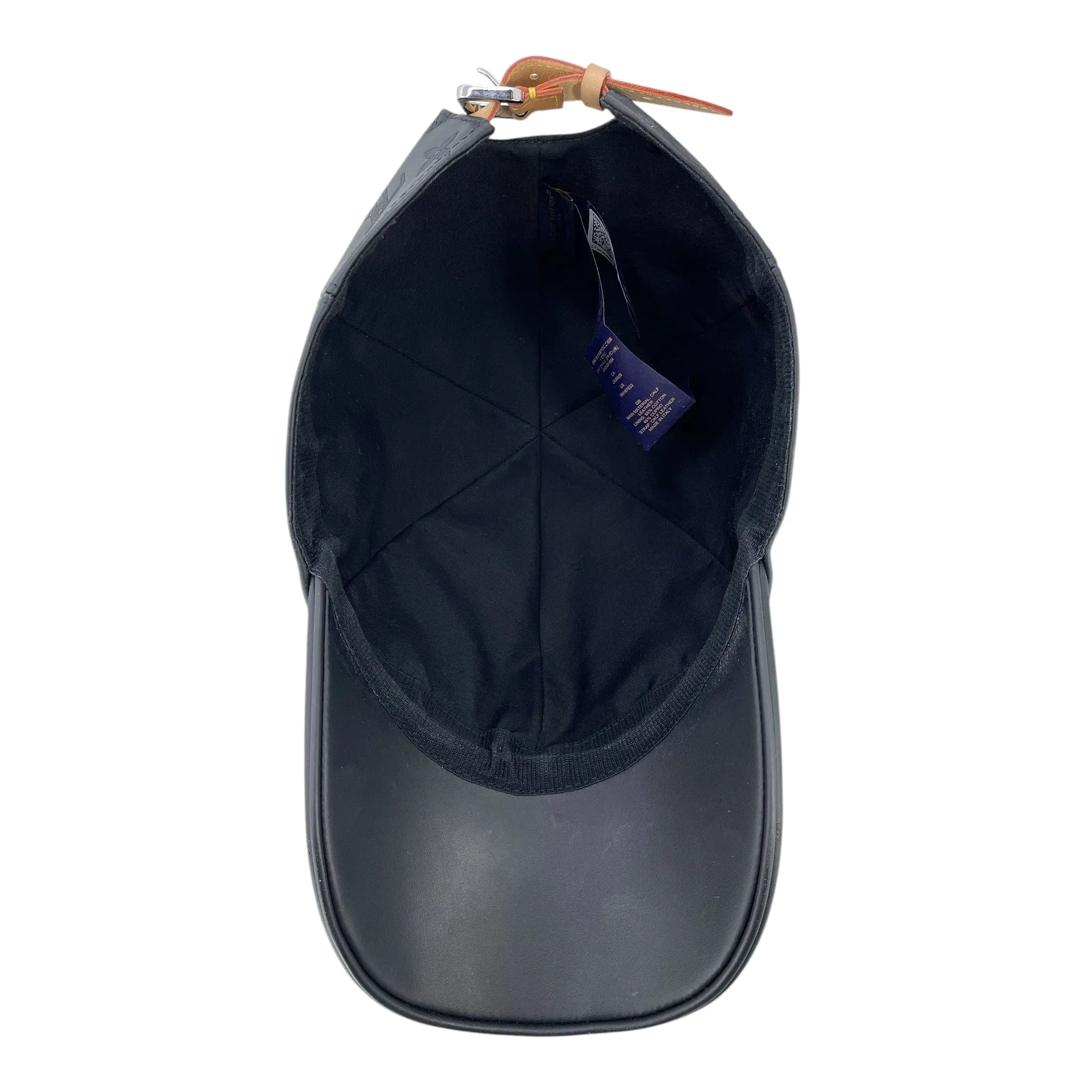 Louis Vuitton Leather Monogram Shadow Cap Black Pre-Owned