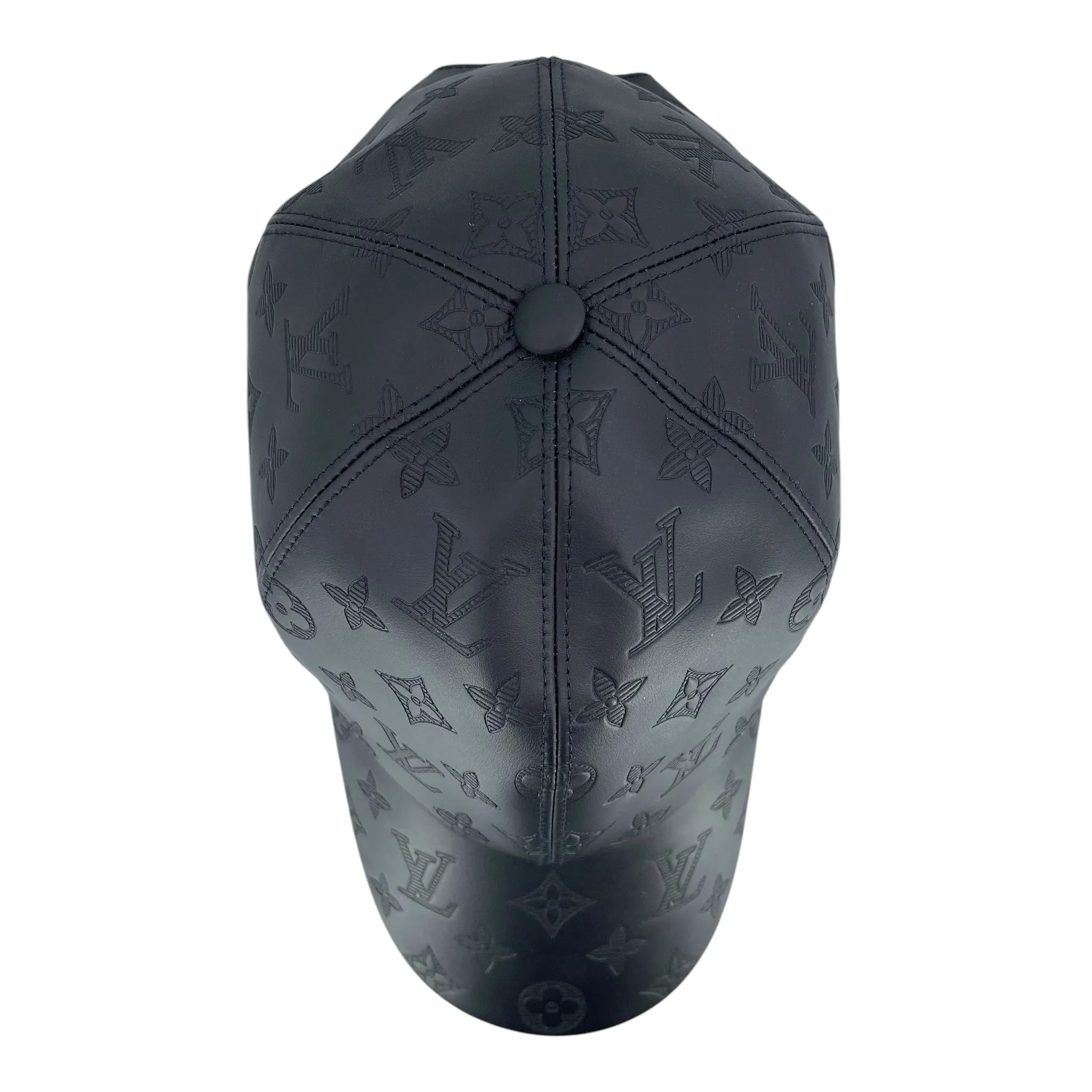 Louis Vuitton Leather Monogram Shadow Cap Black Pre-Owned