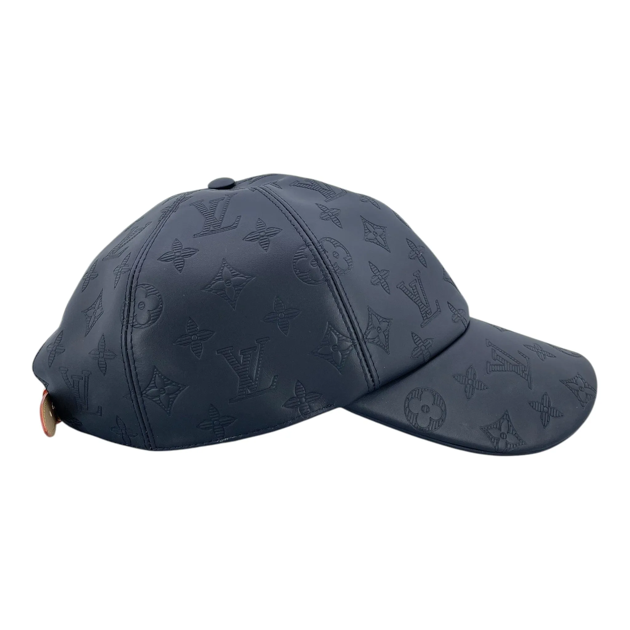 Louis Vuitton Leather Monogram Shadow Cap Black Pre-Owned
