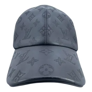 Louis Vuitton Leather Monogram Shadow Cap Black Pre-Owned