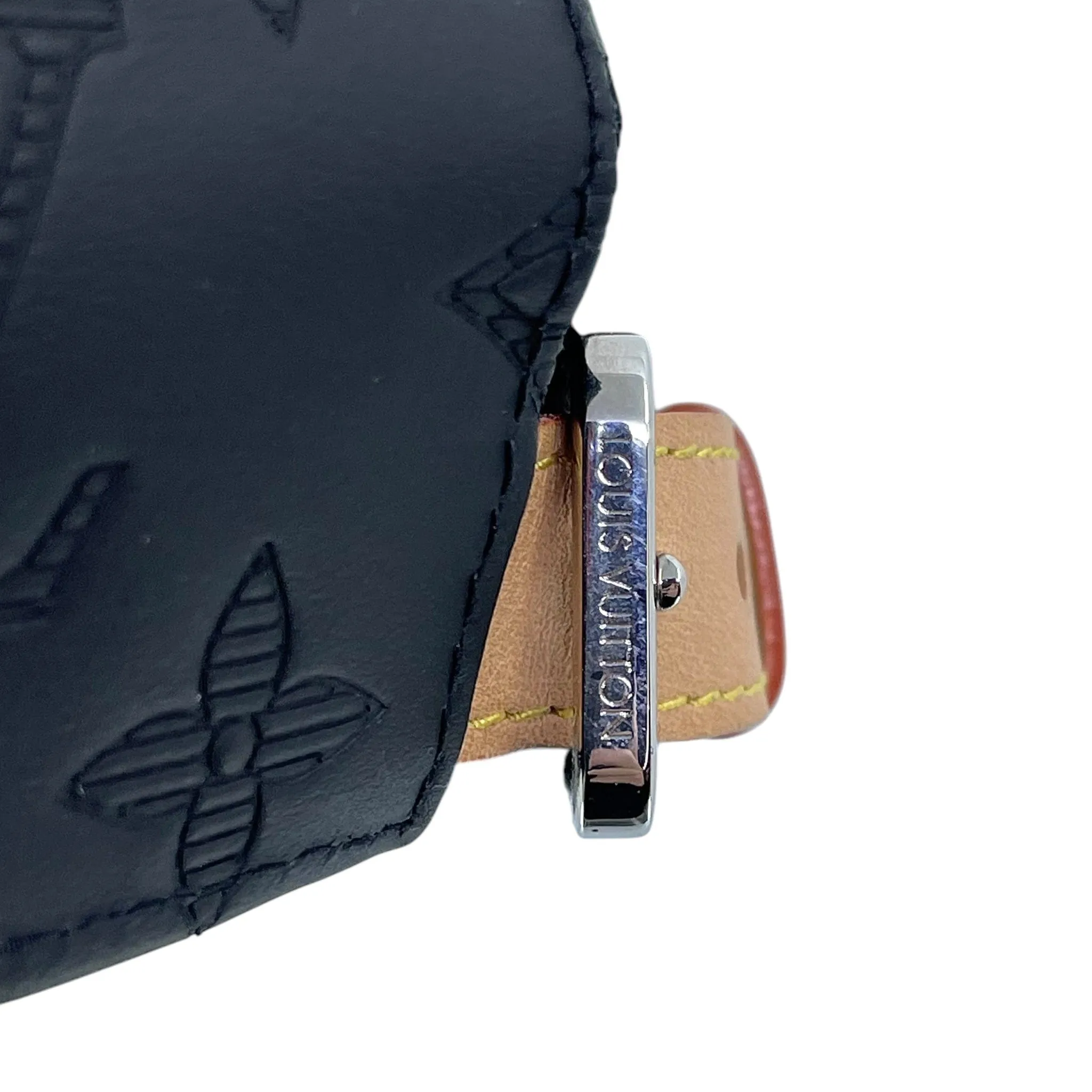 Louis Vuitton Leather Monogram Shadow Cap Black Pre-Owned