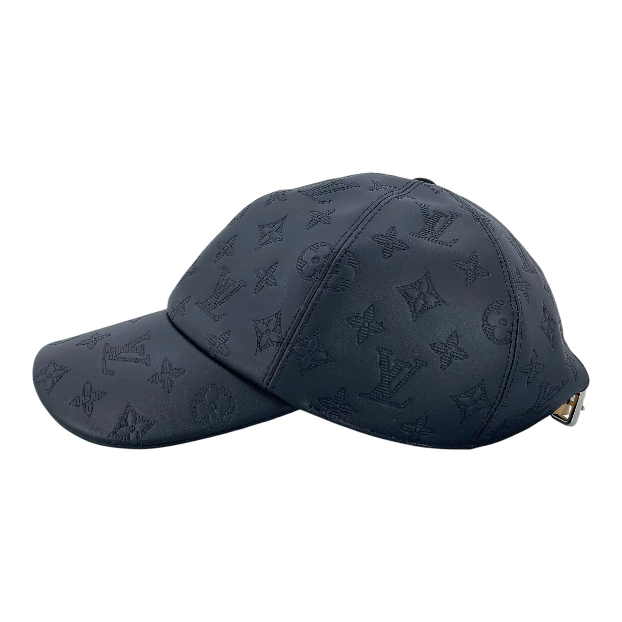 Louis Vuitton Leather Monogram Shadow Cap Black Pre-Owned