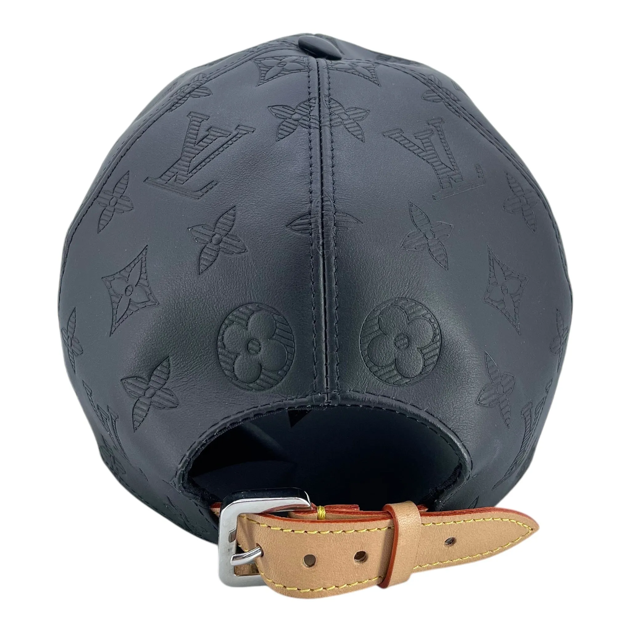 Louis Vuitton Leather Monogram Shadow Cap Black Pre-Owned