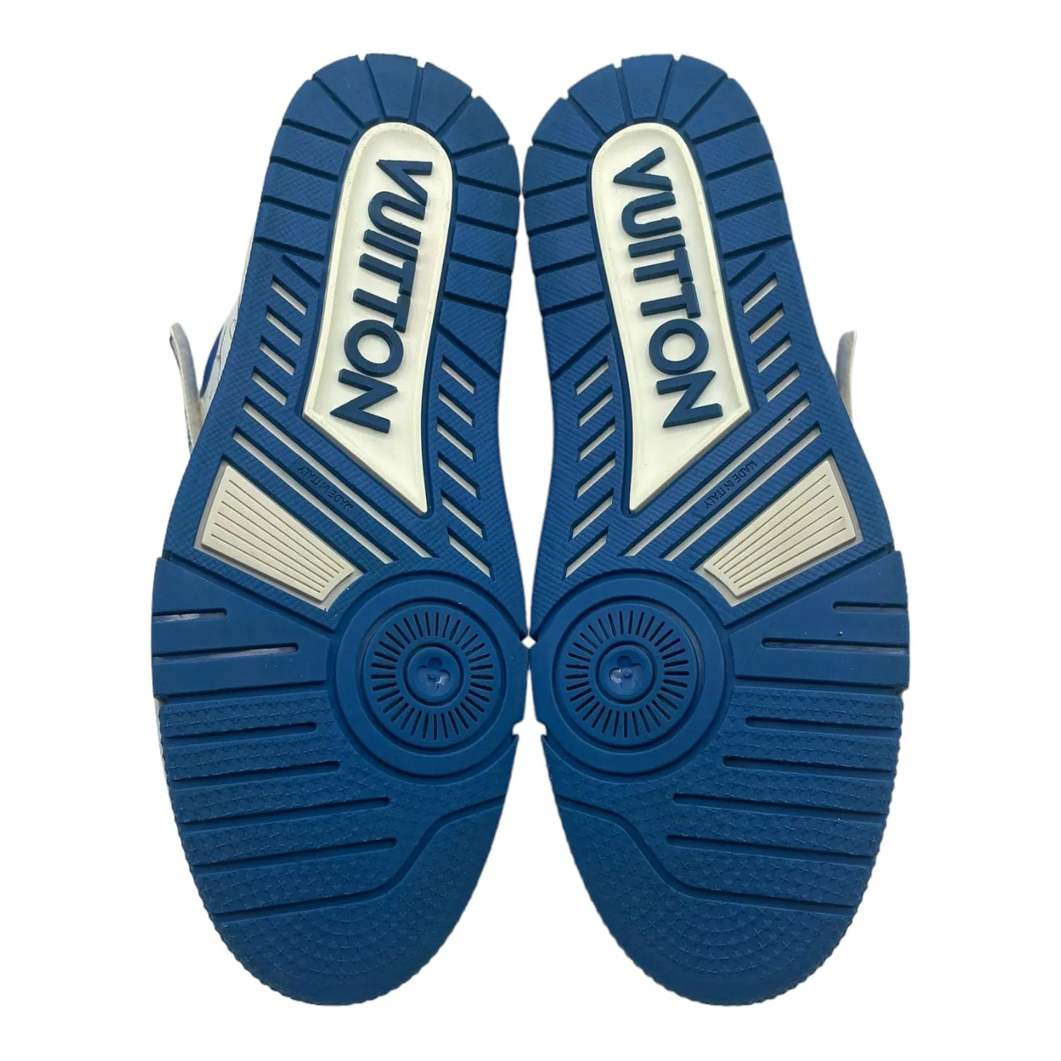 Louis Vuitton LV Strap Trainer High White Blue Pre-Owned