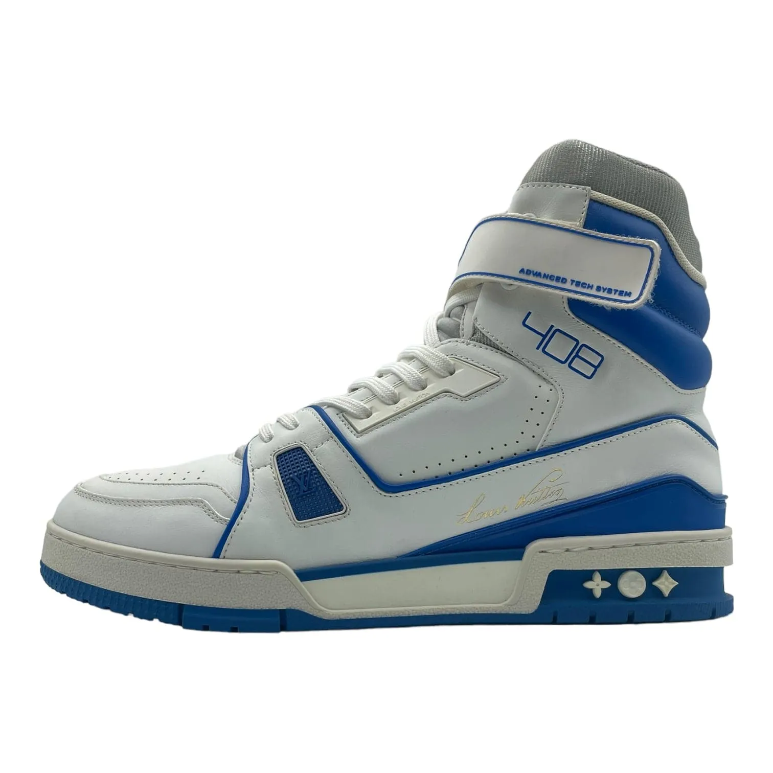 Louis Vuitton LV Strap Trainer High White Blue Pre-Owned