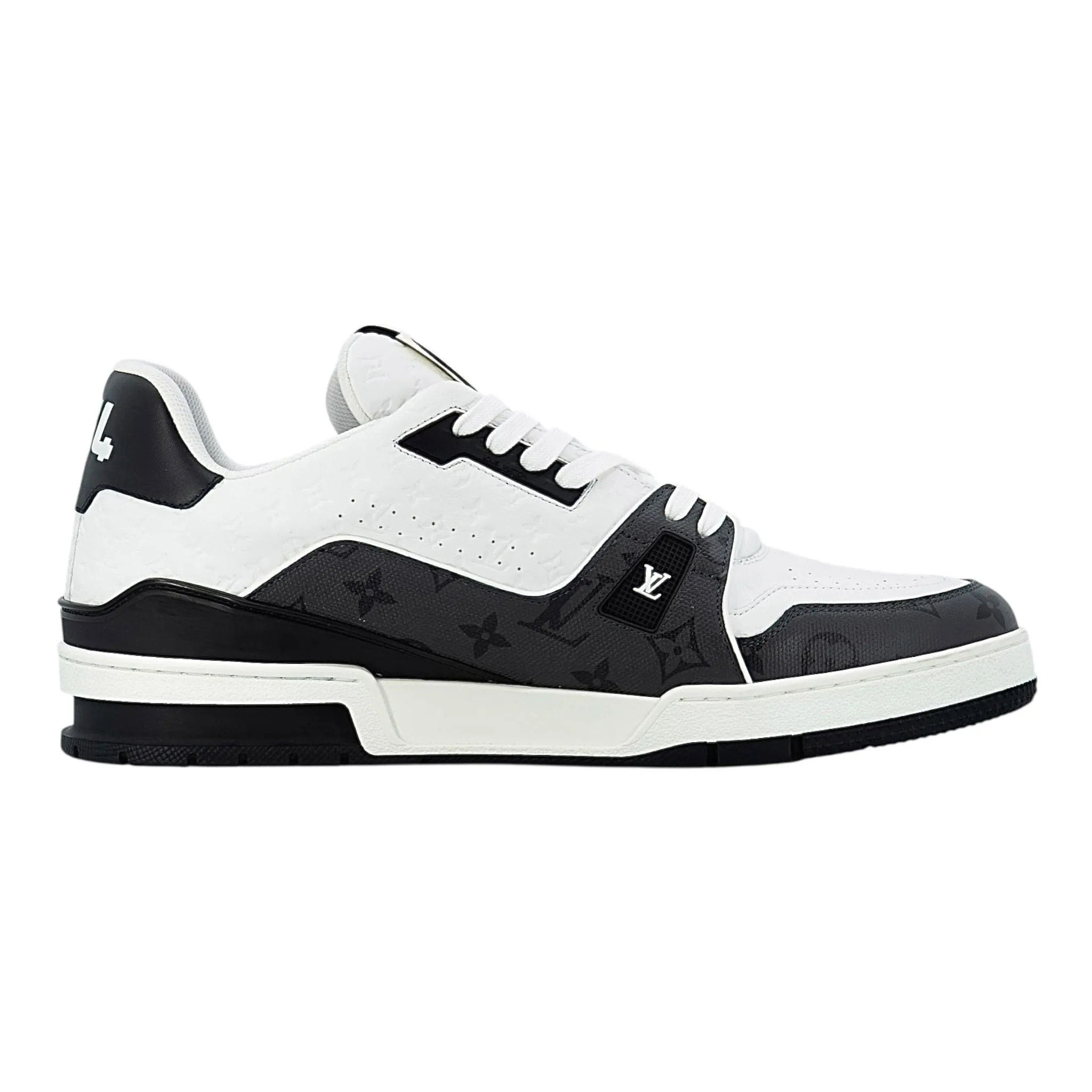 Louis Vuitton LV Trainer Low #54 Signature Monogram Black White Pre-Owned
