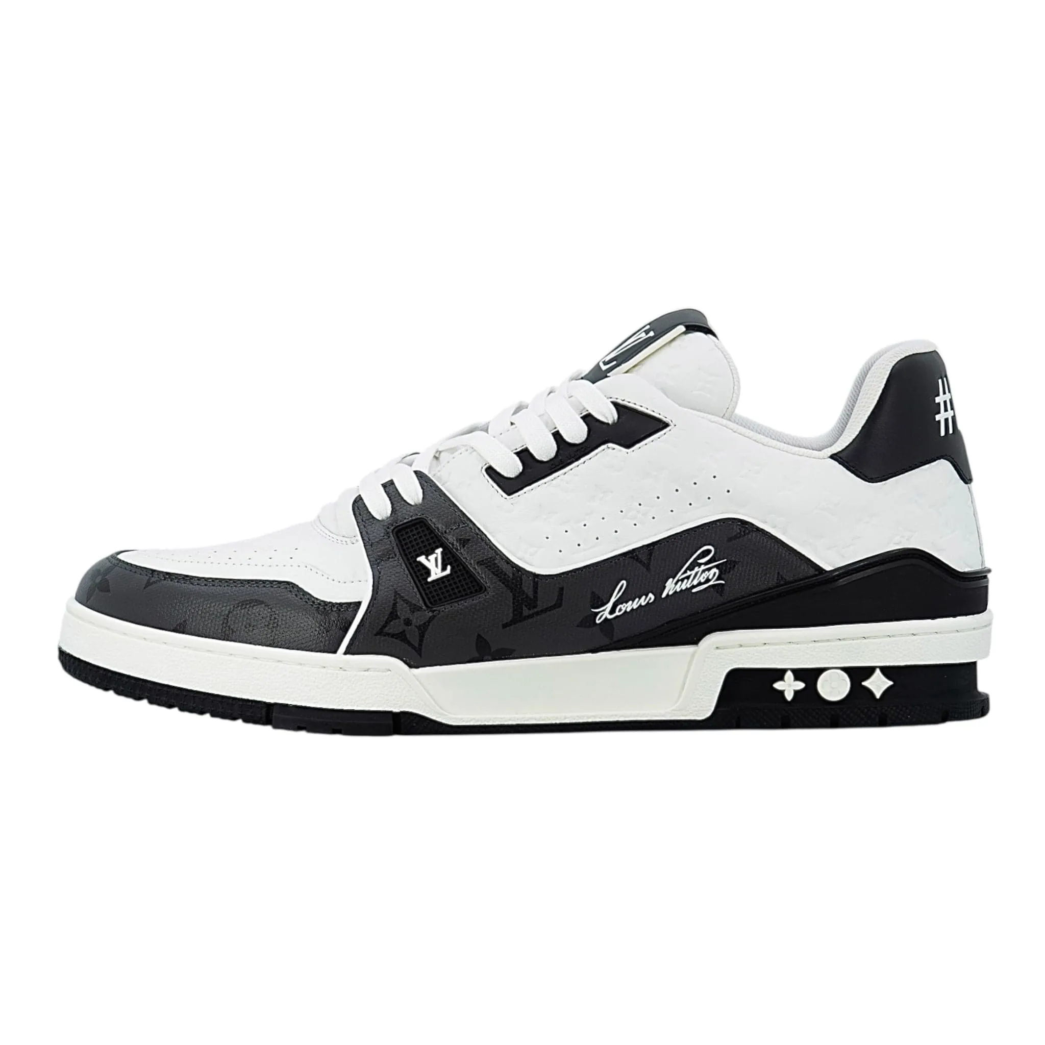 Louis Vuitton LV Trainer Low #54 Signature Monogram Black White Pre-Owned