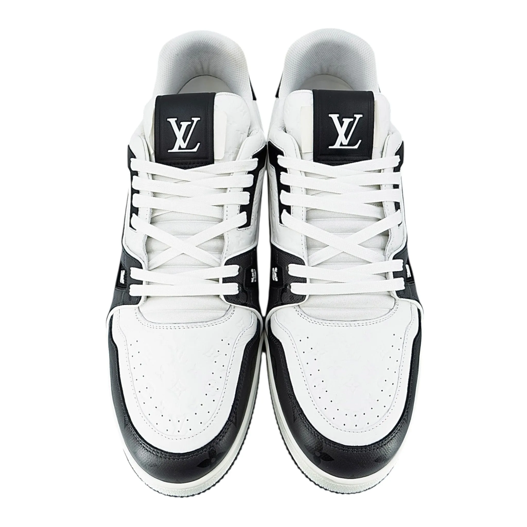 Louis Vuitton LV Trainer Low #54 Signature Monogram Black White Pre-Owned