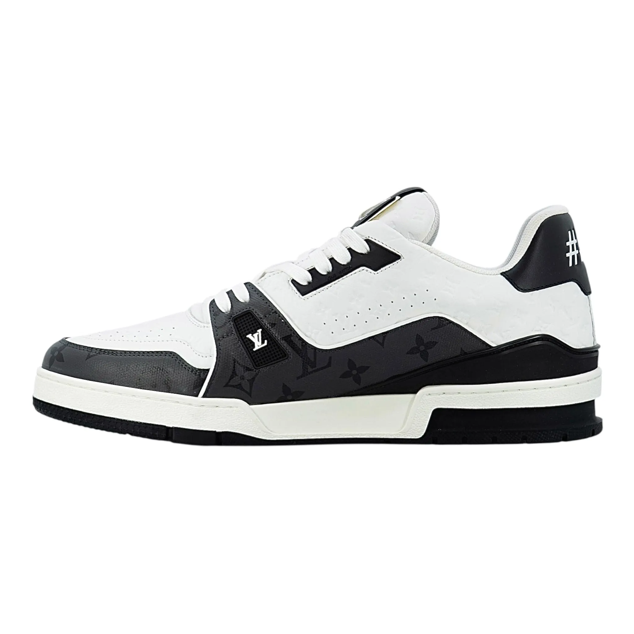 Louis Vuitton LV Trainer Low #54 Signature Monogram Black White Pre-Owned