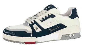Louis Vuitton LV Trainer Low #54 Signature New York Exclusive White Navy