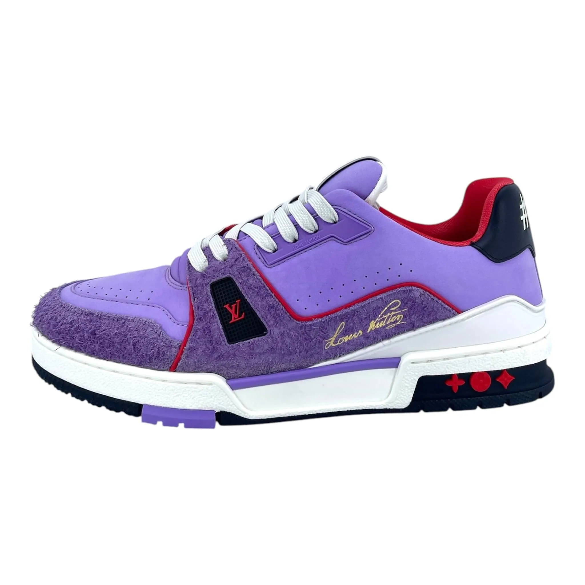 Louis Vuitton LV Trainer Low #54 Signature Suede Purple Multi Pre-Owned