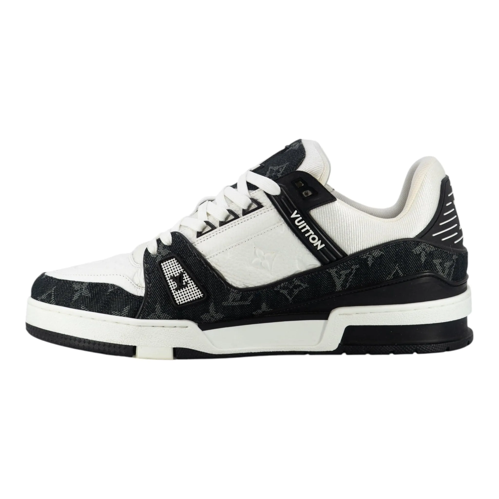 Louis Vuitton LV Trainer Low Monogram Denim Black White Pre-Owned