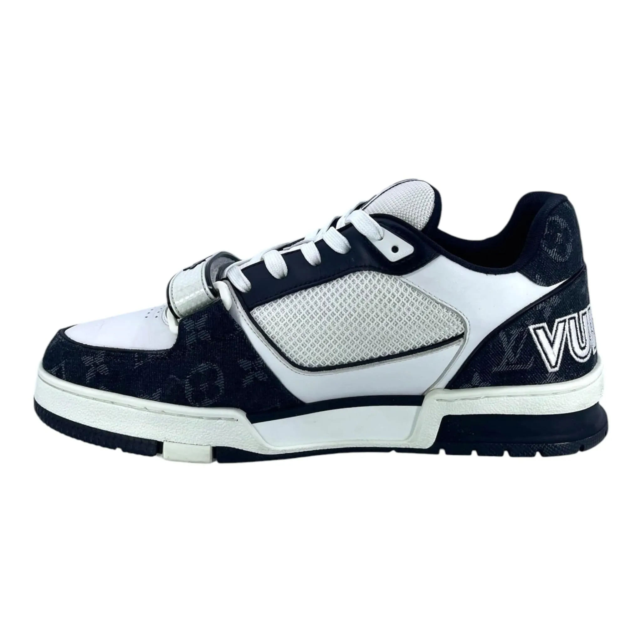 Louis Vuitton LV Trainer Strap Monogram Denim Black White Pre-Owned