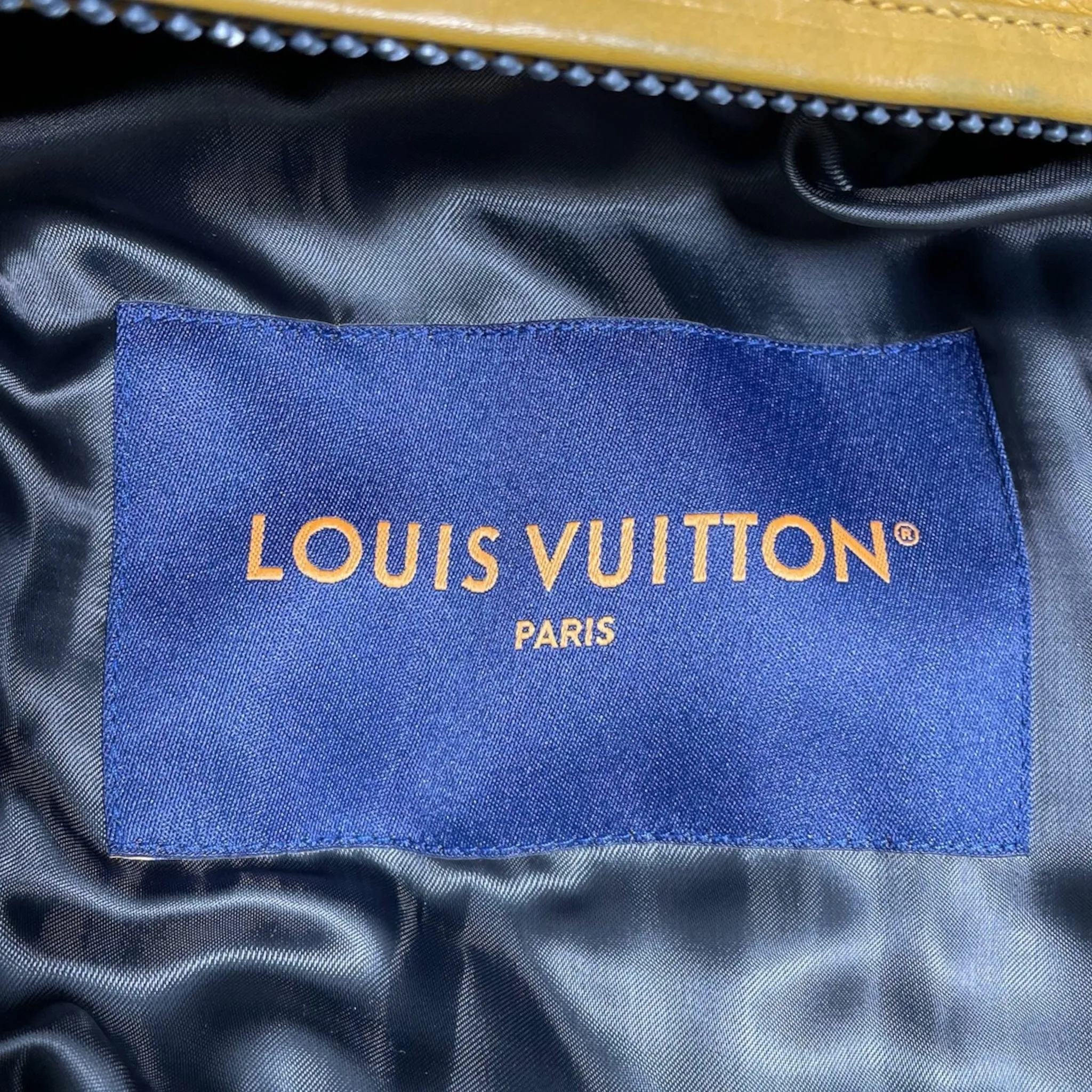 Louis Vuitton Mix Canvas Leather Bomber Jacket Gold Black