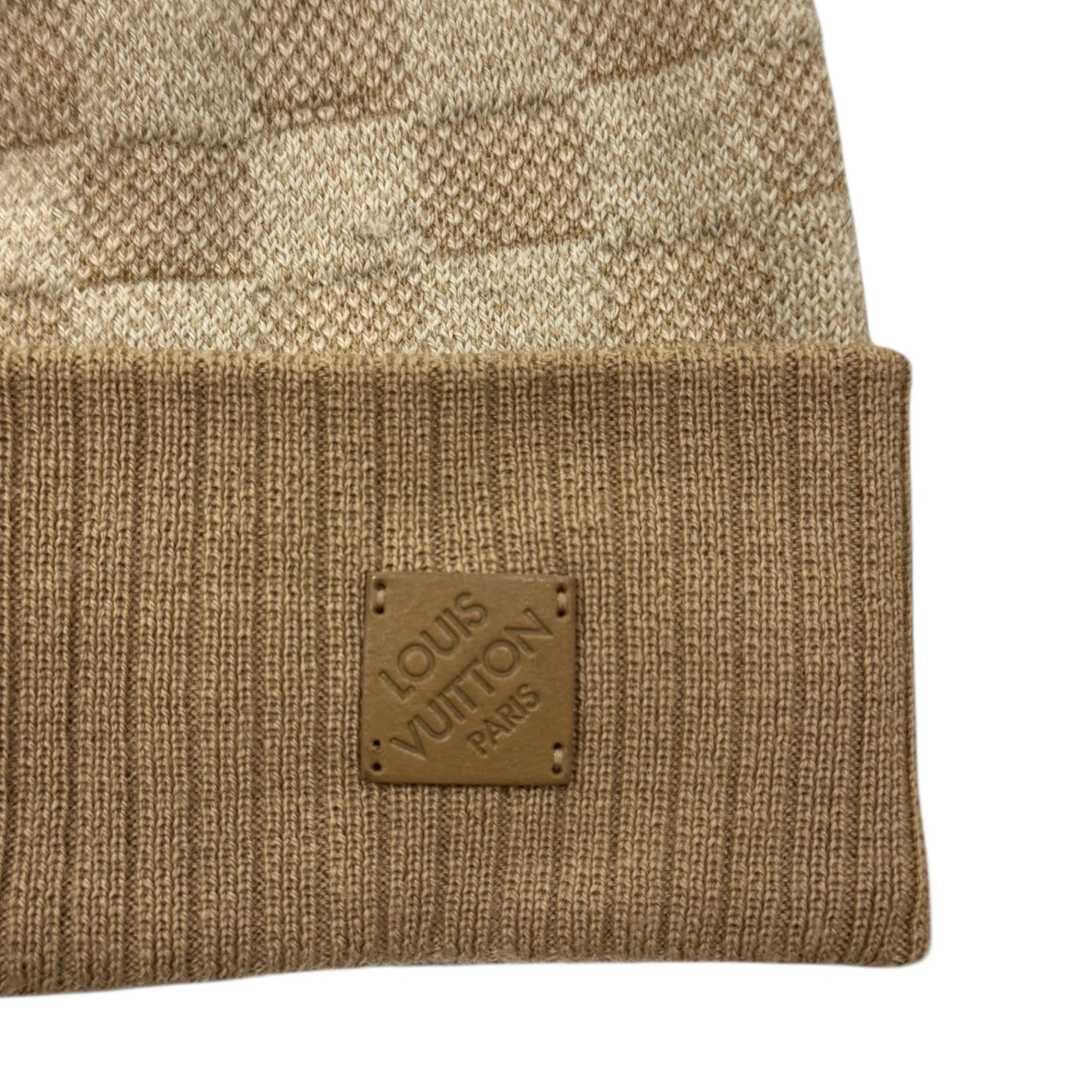 Louis Vuitton Nep Petit Damier Beanie Beige Pre-Owned