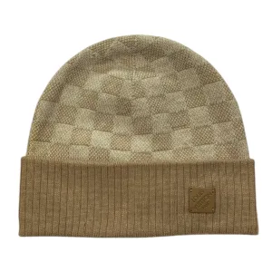 Louis Vuitton Nep Petit Damier Beanie Beige Pre-Owned