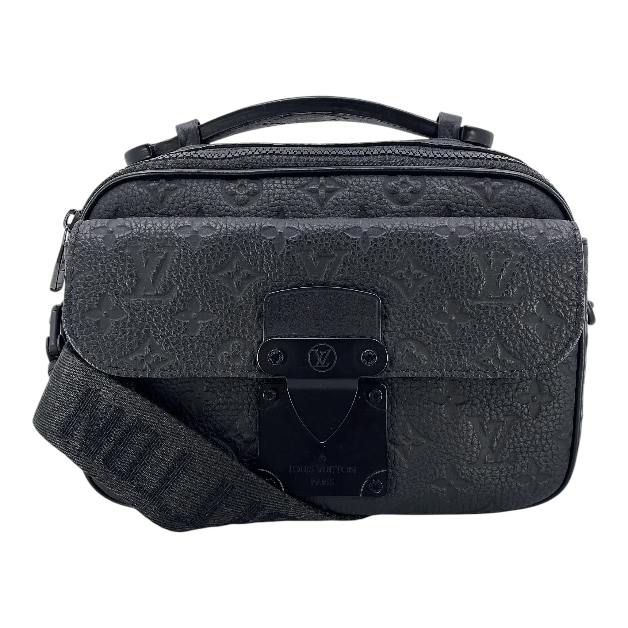 Louis Vuitton Taurillon Monogram S Lock Messenger Black Pre-Owned