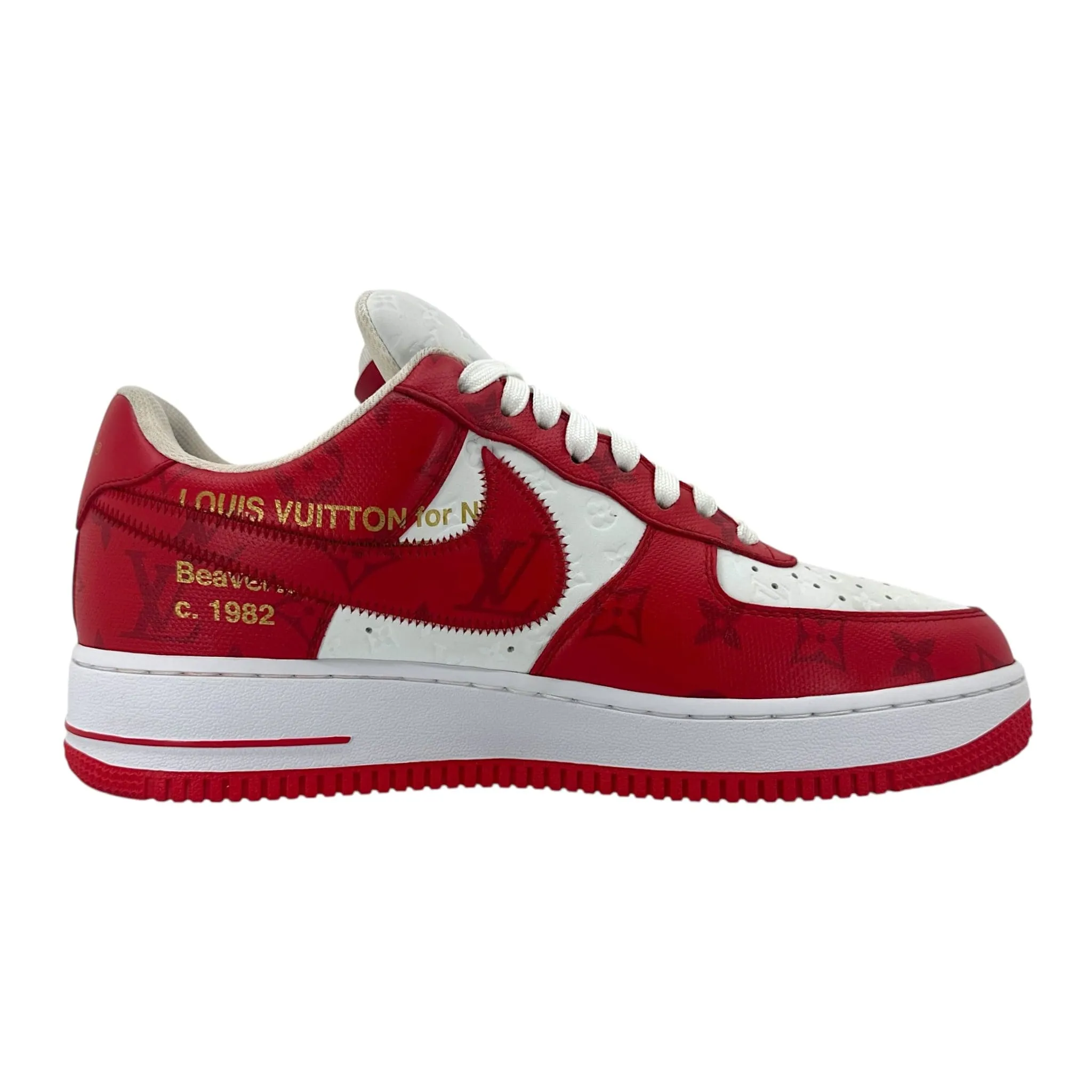 Louis Vuitton x Nike Air Force 1 Low By Virgil Abloh White Red Pre-Owned
