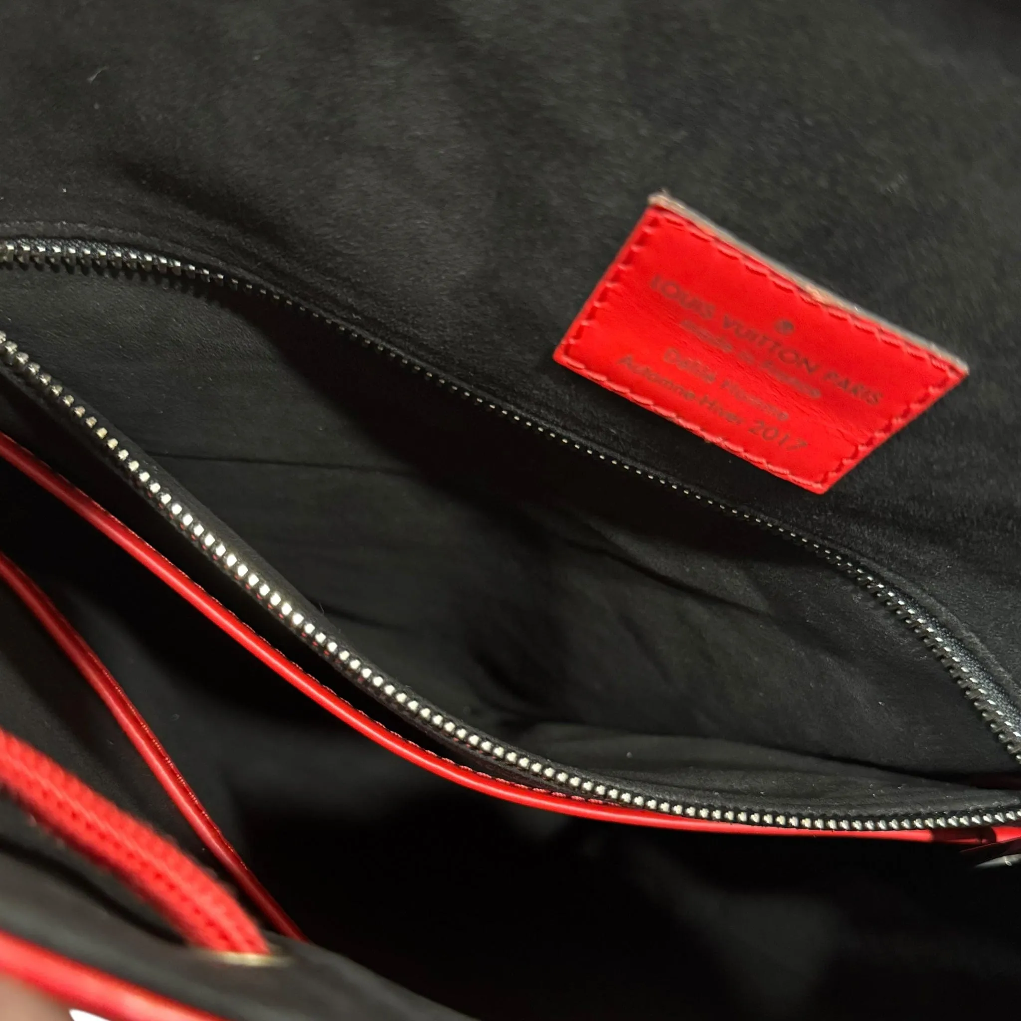 Louis Vuitton x Supreme Christopher Backpack Epi Red White Pre-Owned