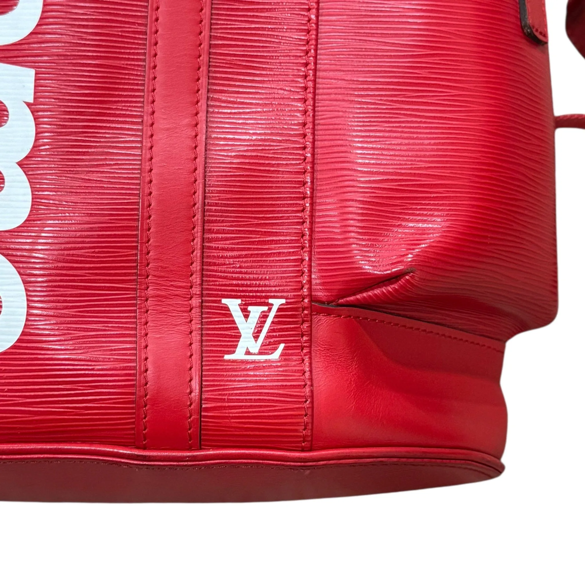 Louis Vuitton x Supreme Christopher Backpack Epi Red White Pre-Owned