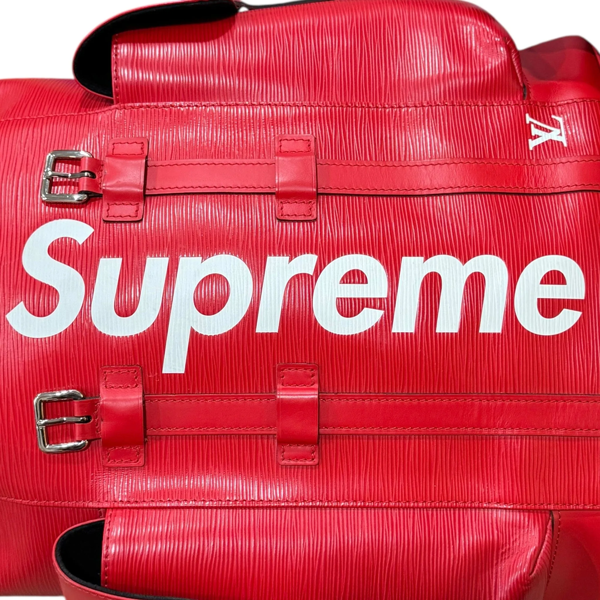 Louis Vuitton x Supreme Christopher Backpack Epi Red White Pre-Owned