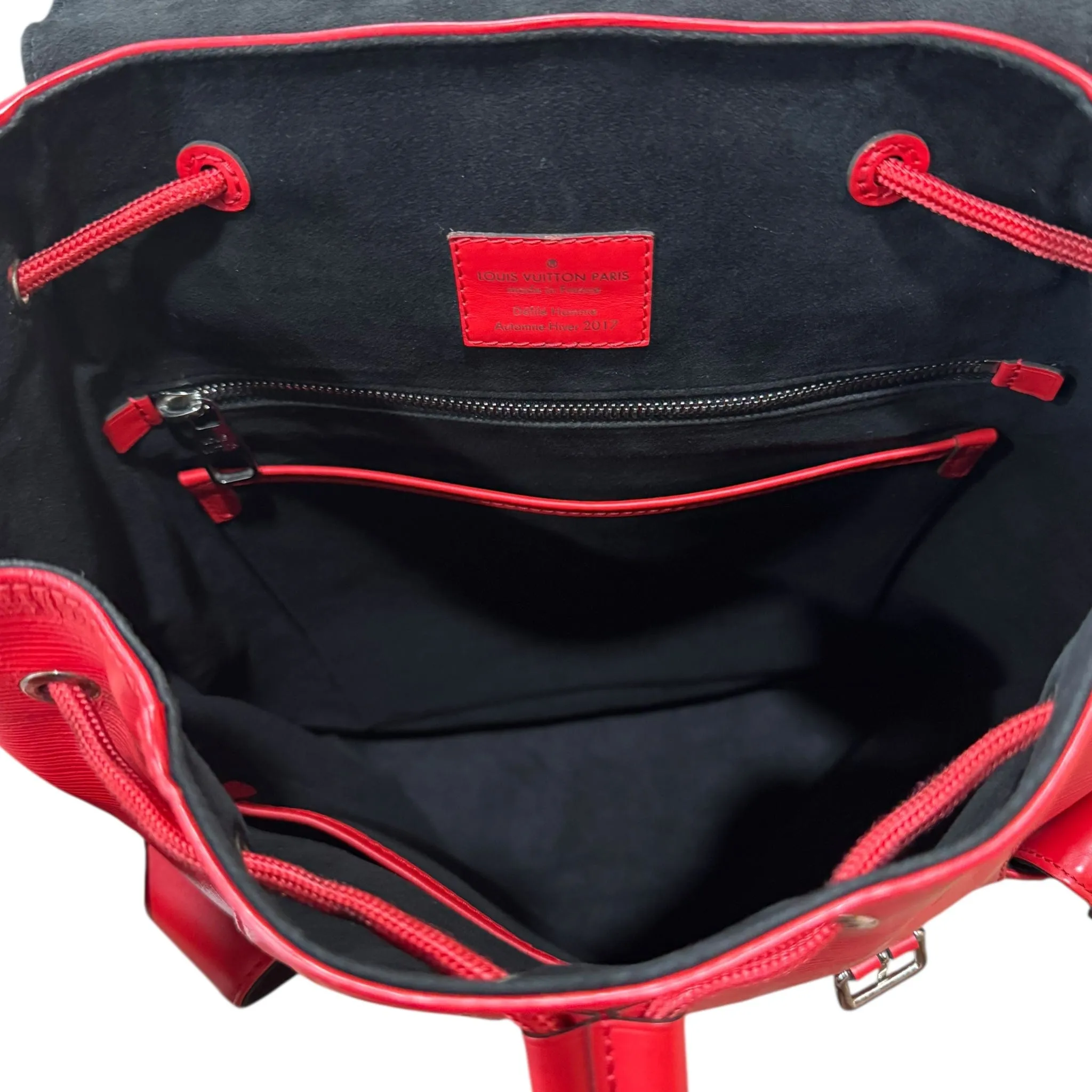 Louis Vuitton x Supreme Christopher Backpack Epi Red White Pre-Owned