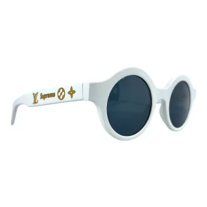 Louis Vuitton x Supreme Downtown Sunglasses White Black Gold Pre-Owned