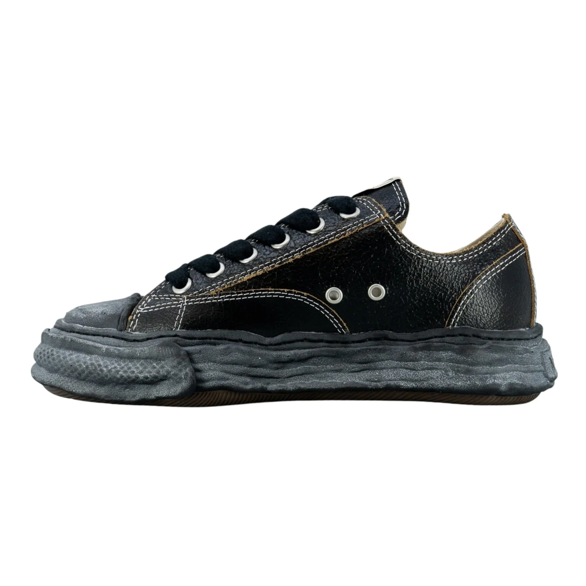 Maison Mihara Yasuhiro Cracked Leather Peterson Sneaker Low Black