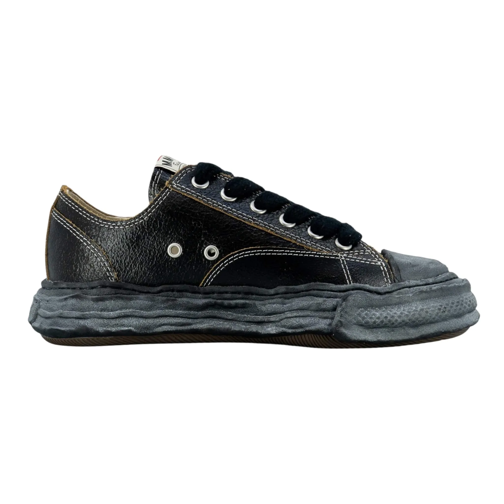 Maison Mihara Yasuhiro Cracked Leather Peterson Sneaker Low Black