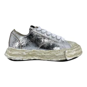 Maison Mihara Yasuhiro Peterson OG Sole Sneaker Low Crackling Leather Silver Multi Pre-Owned