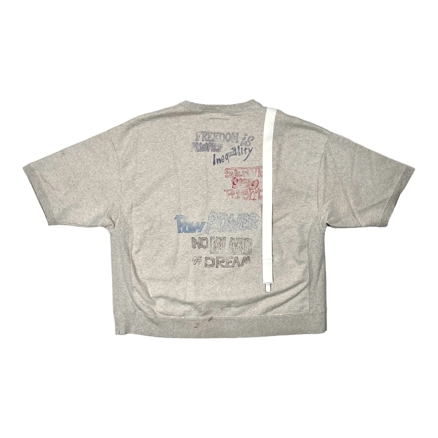Maison Mihara Yasuhiro Suspender Jersey Short Sleeve Tee Shirt Cream Pre-Owned
