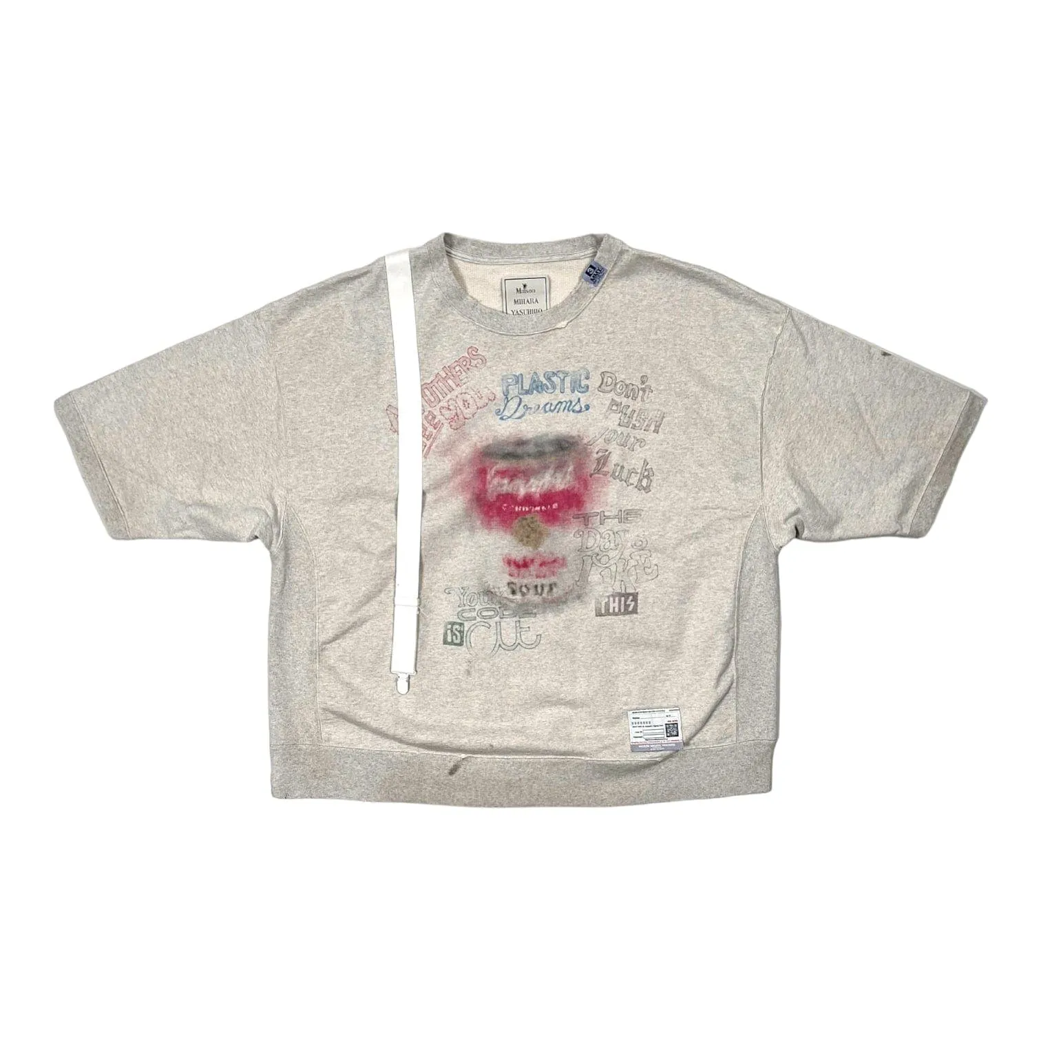 Maison Mihara Yasuhiro Suspender Jersey Short Sleeve Tee Shirt Cream Pre-Owned