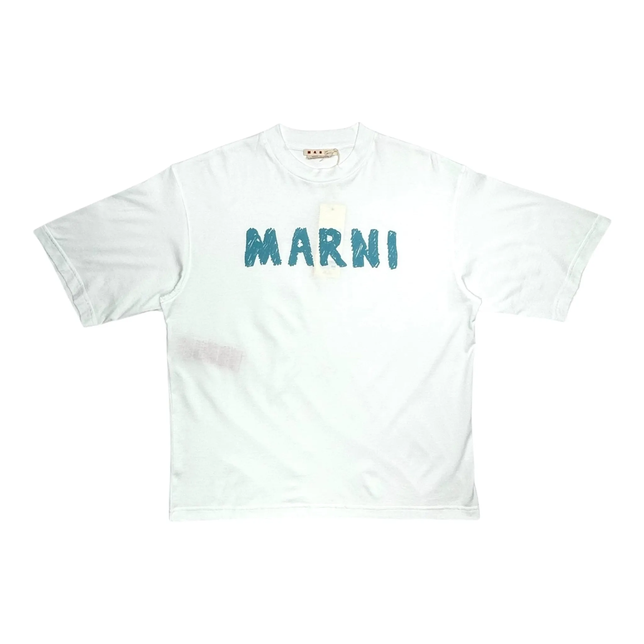 Marni Crayon Logo Short Sleeve Tee Shirt White