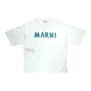 Marni Crayon Logo Short Sleeve Tee Shirt White