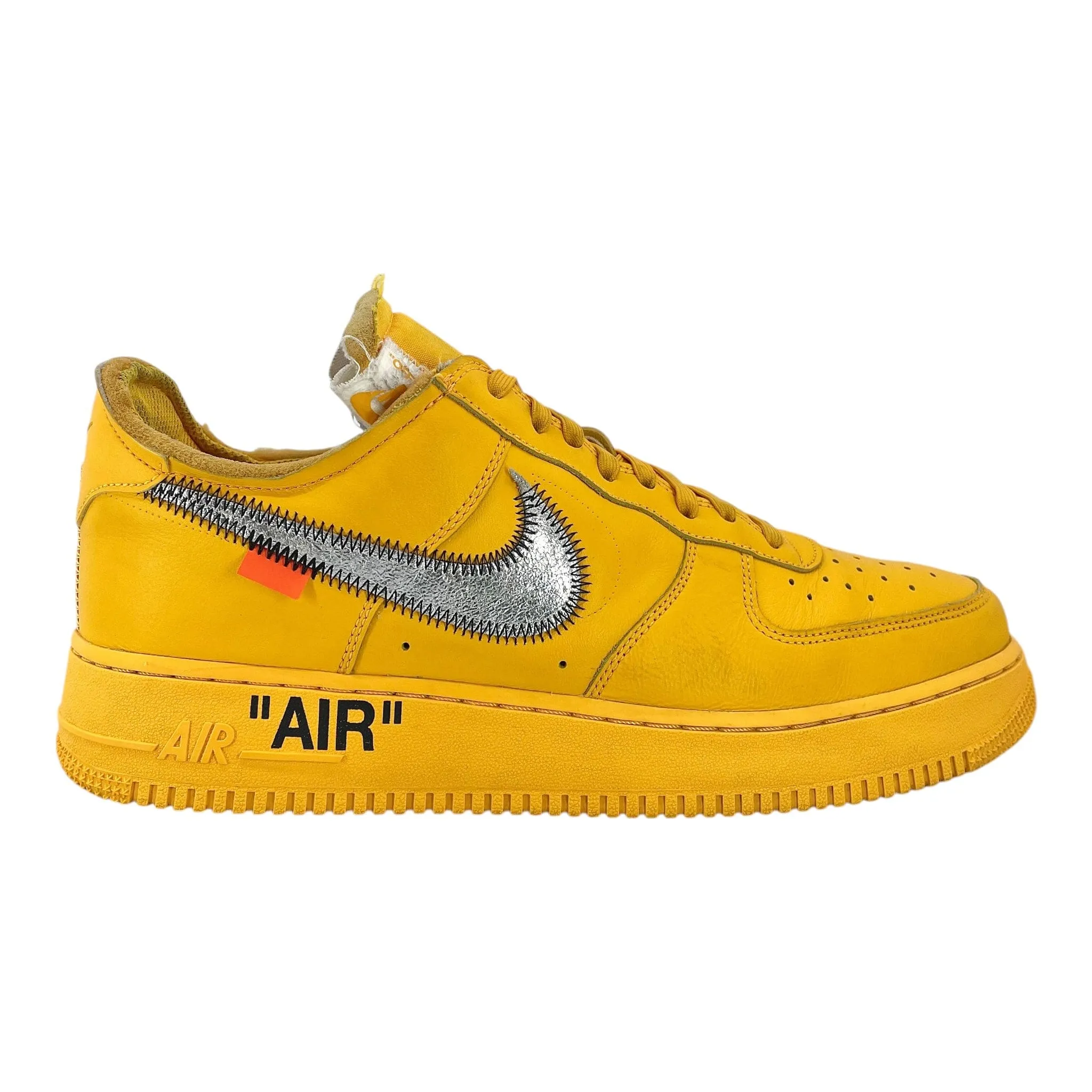 Nike Air Force 1 Low Off-White University Gold Metallic Silver Pre-Owned