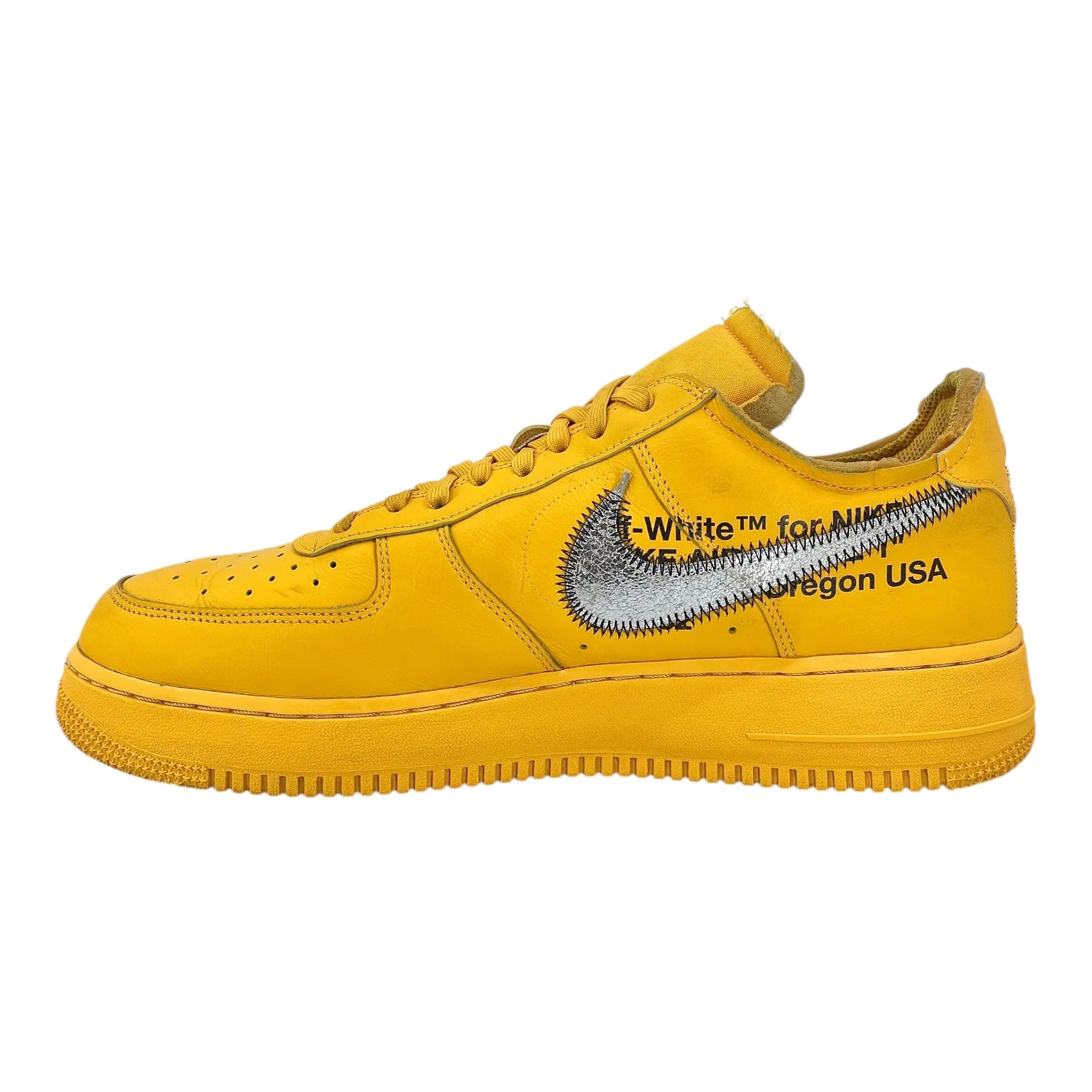 Nike Air Force 1 Low Off-White University Gold Metallic Silver Pre-Owned
