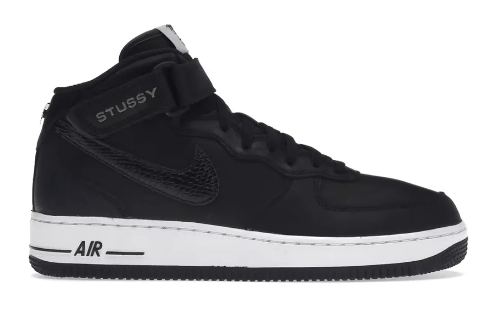 Nike Air Force 1 Mid Stussy Black White