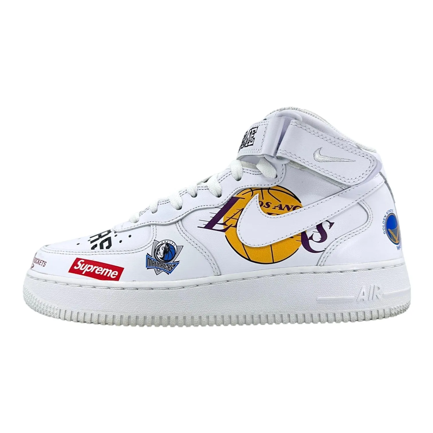 Nike Air Force 1 Mid Supreme NBA White Pre-Owned