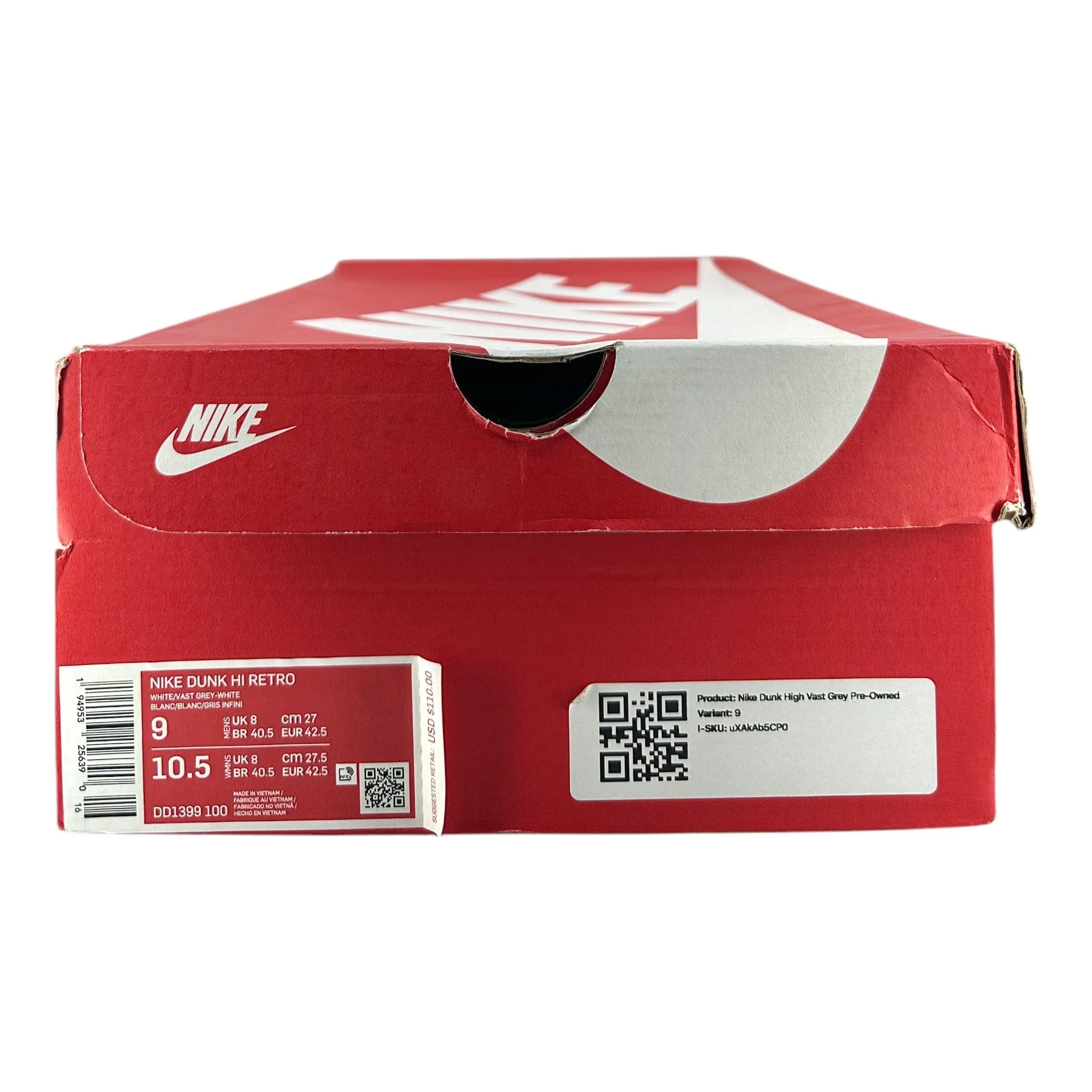 Nike Dunk High Retro White Vast Grey (2021) Pre-Owned