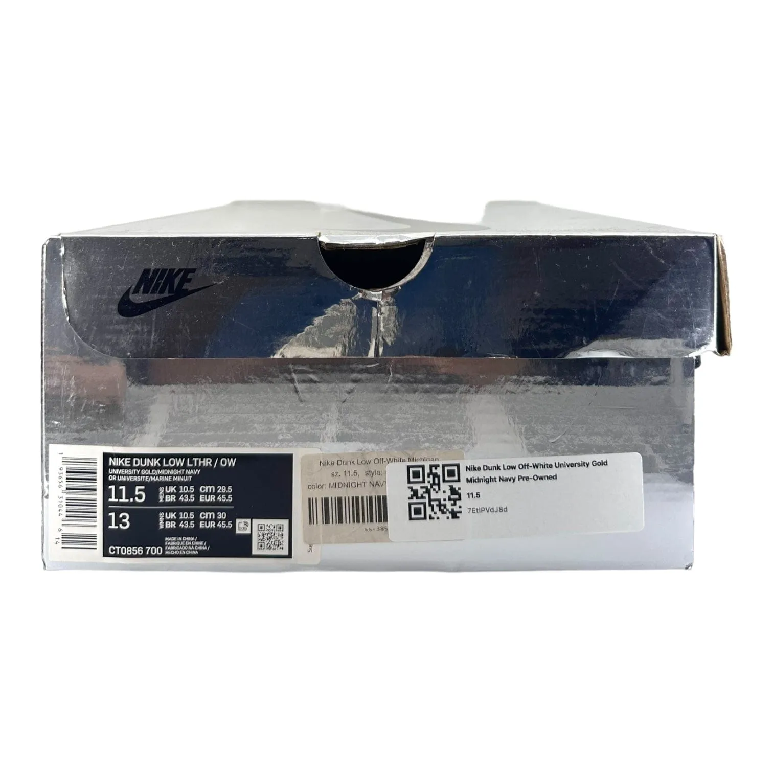 Nike Dunk Low Off-White University Gold Midnight Navy Pre-Owned