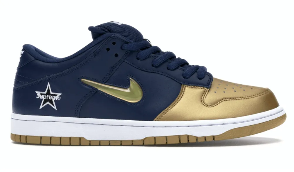 Nike SB Dunk Low Supreme Jewel Swoosh Gold