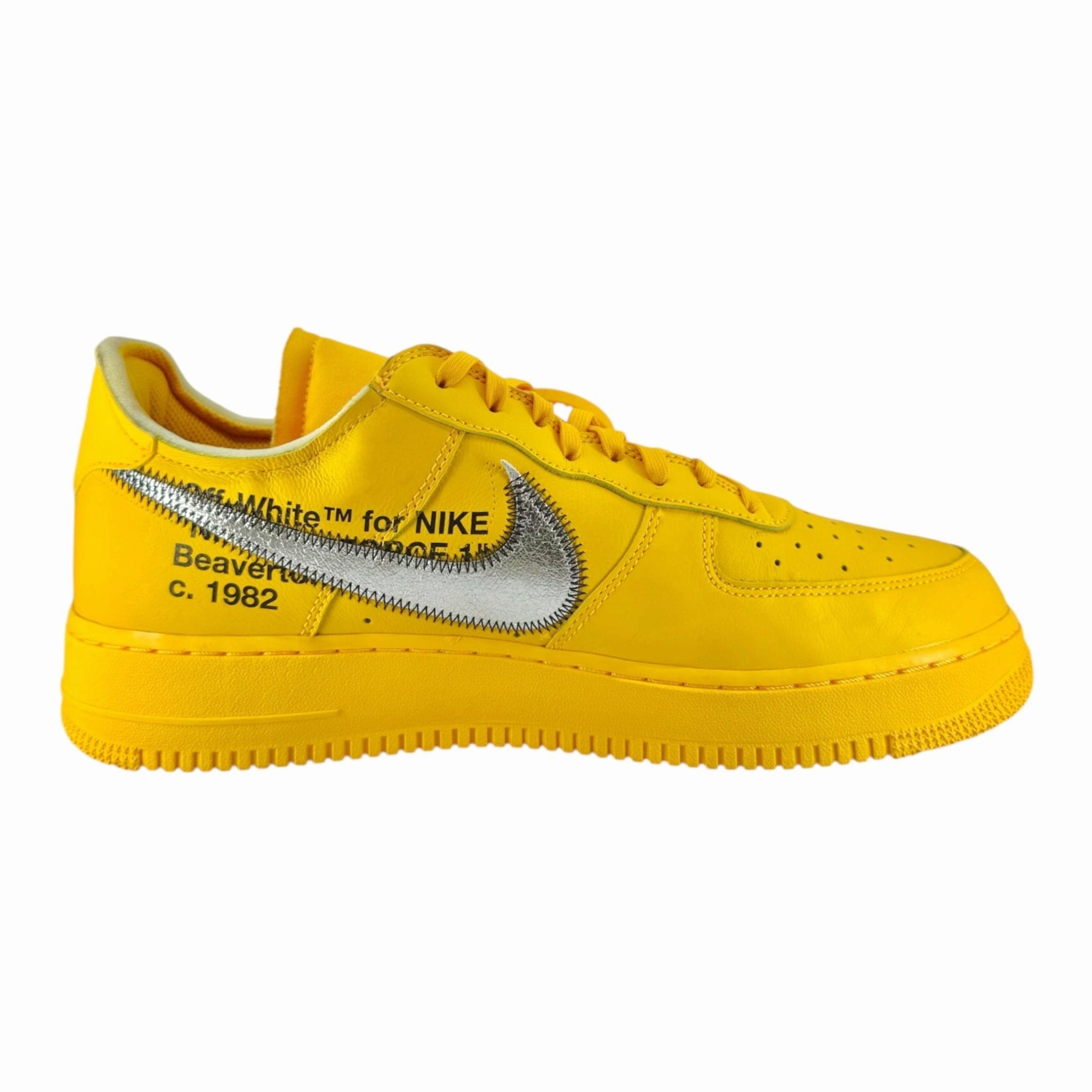 Nike Air Force 1 Low Off-White University Gold Metallic Silver Pre-Owned