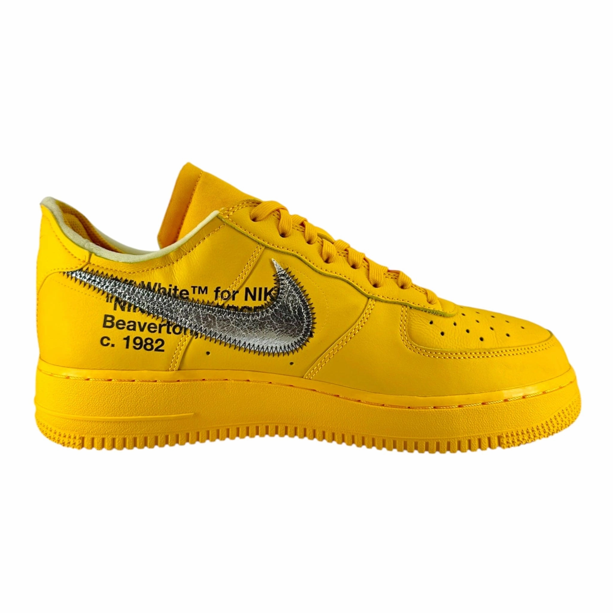 Nike Air Force 1 Low Off-White University Gold Metallic Silver Pre-Owned