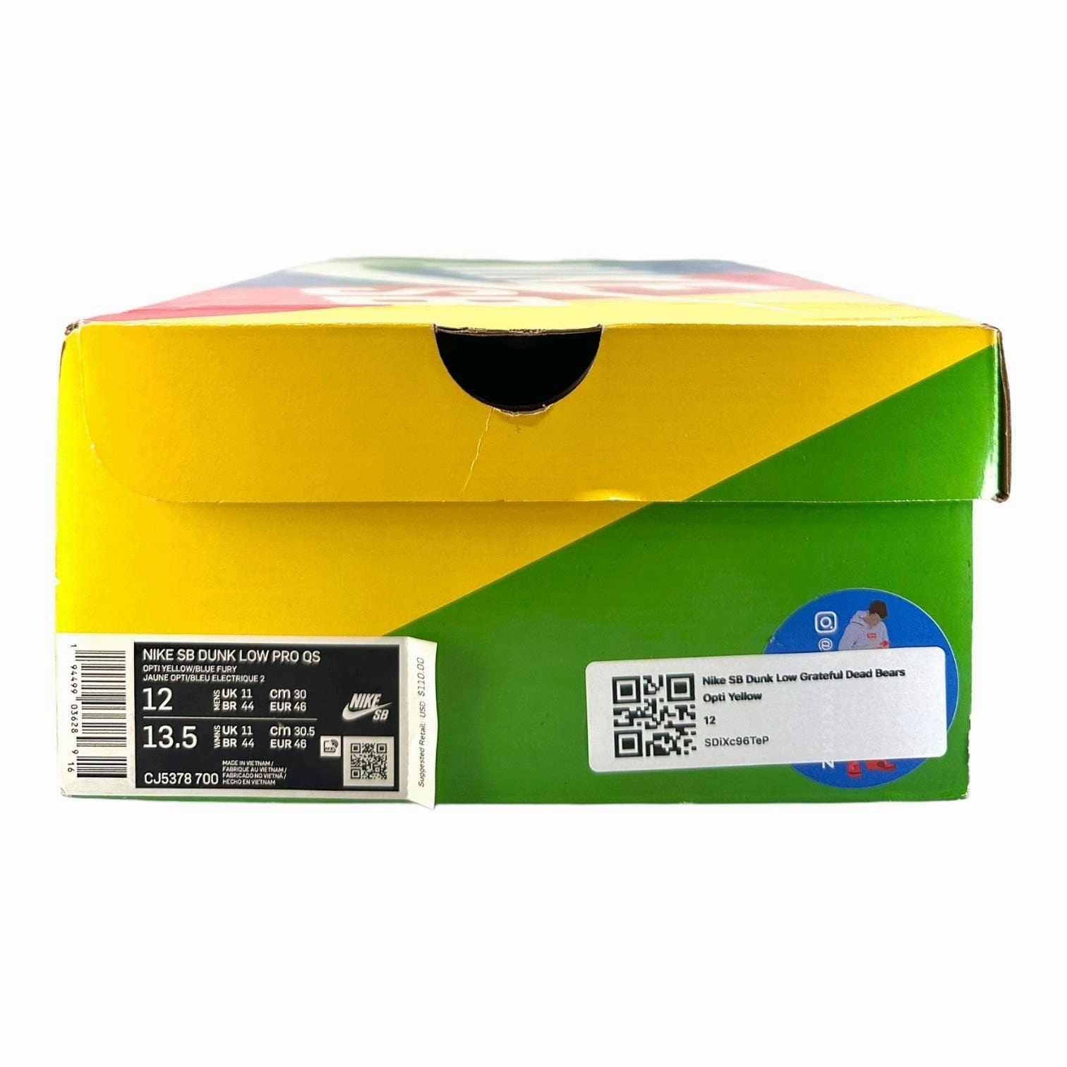 Nike SB Dunk Low Grateful Dead Bears Opti Yellow