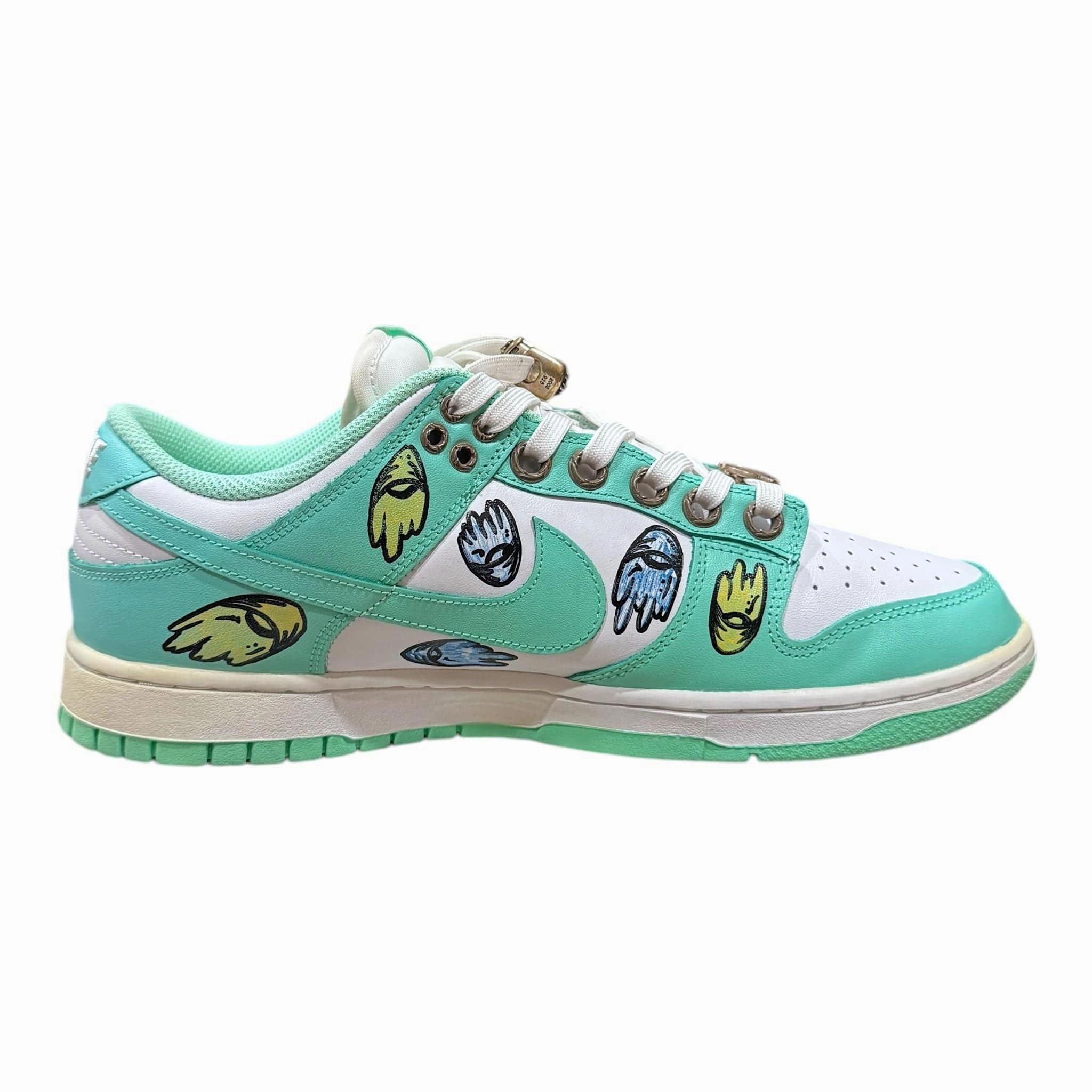 Nike x Chrome Hearts Matty Boy A Spec Hand Drawn Dunk Low Green Glow (W) Pre-Owned