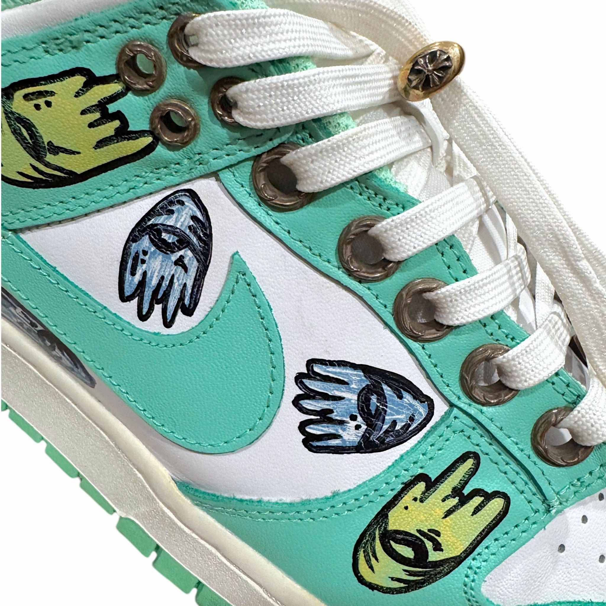 Nike x Chrome Hearts Matty Boy A Spec Hand Drawn Dunk Low Green Glow (W) Pre-Owned