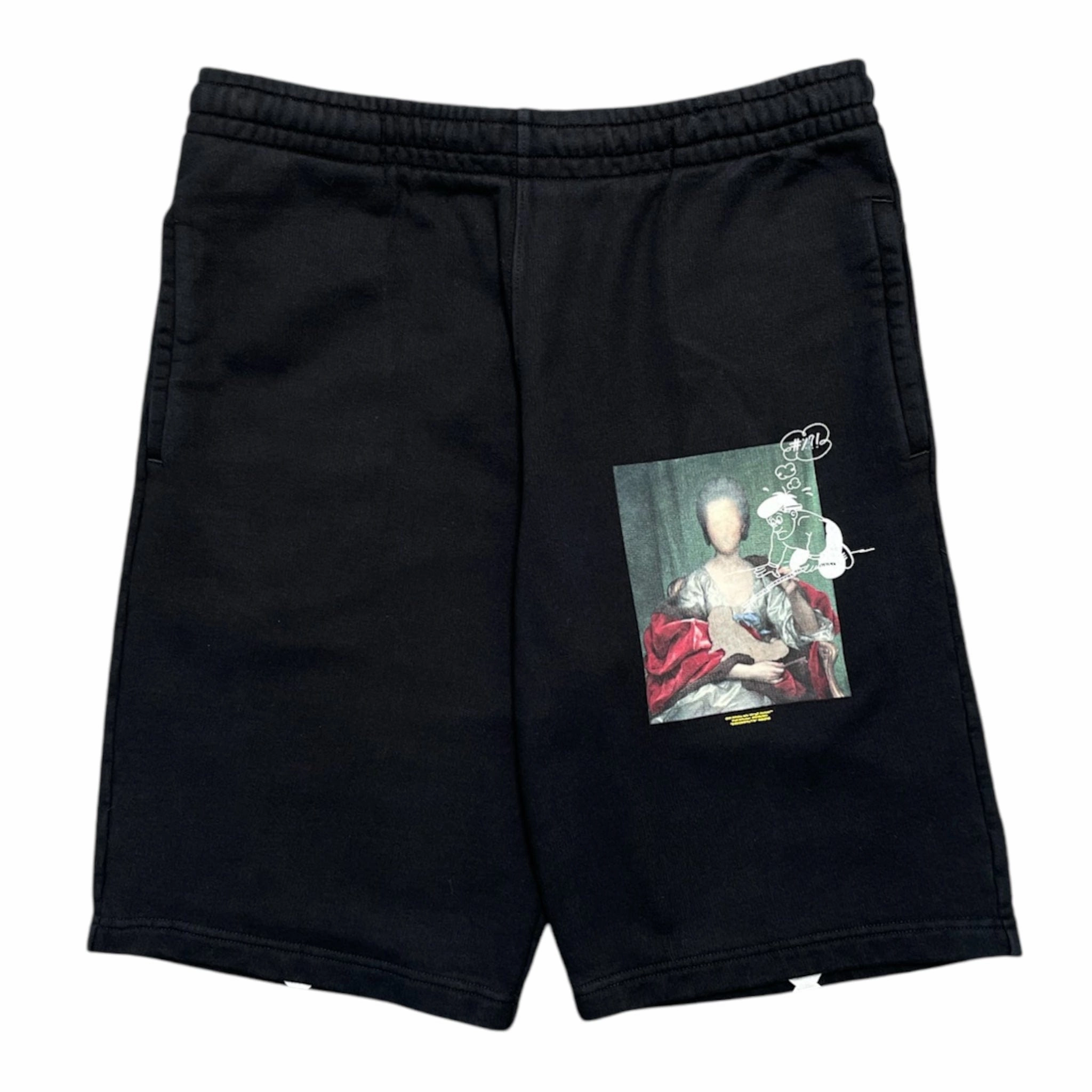 Off-White Mariana Diagonal Sweatshorts Black Pre-Owned